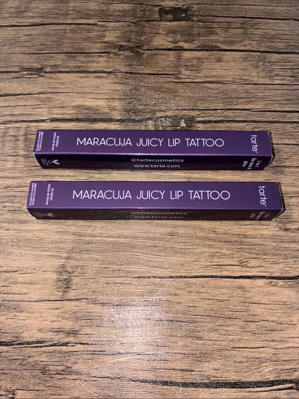 2 Pack TARTE  Maracuja Juicy Lip Tattoo - Purple Packaging
